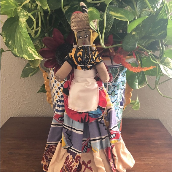 Colorful Handmade Doll with Apron